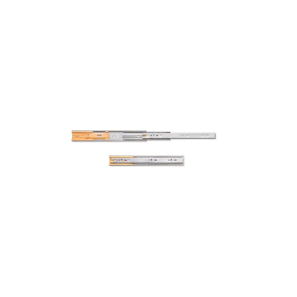 Emuca Jeu de coulisses à billes pour tiroirs à sortie totale, fermeture amortie, hauteur 45mm, longueur 300mm, acier, zingué