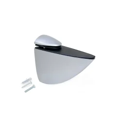 Emuca Jeu de supports pour tablette en bois ou en verre Pelicano, Plastique et Zamak, Peint en aluminium