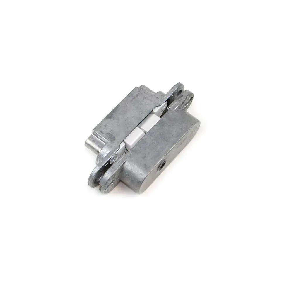 Emuca Lot de 2 charnières à boîtier pour portillon, charge 40kg, ouverture à 180 degrés, Zamak, Blanc