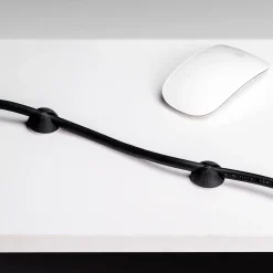 Emuca Lot de 2 Chemin de câbles sous le bureau, Longueur 430 mm, Acier, Peint en noir