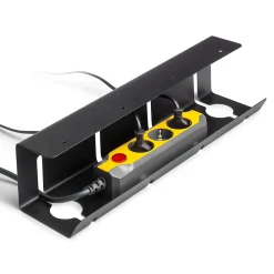 Emuca Lot de 2 Chemin de câbles sous le bureau, Longueur 430 mm, Acier, Peint en noir