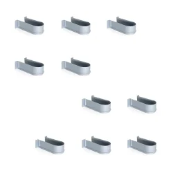 Emuca Lot de 10 Economiseurs de siphon de tiroir de bain, courbés, Plastique, Gris
