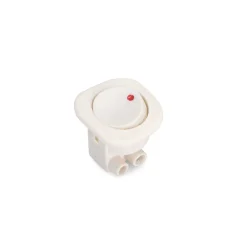 Emuca Lot de 10 interrupteurs à encastrer D21x21, Plastique, Blanc