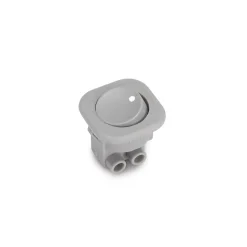 Emuca Lot de 10 interrupteurs à encastrer D21x21, Plastique, Gris