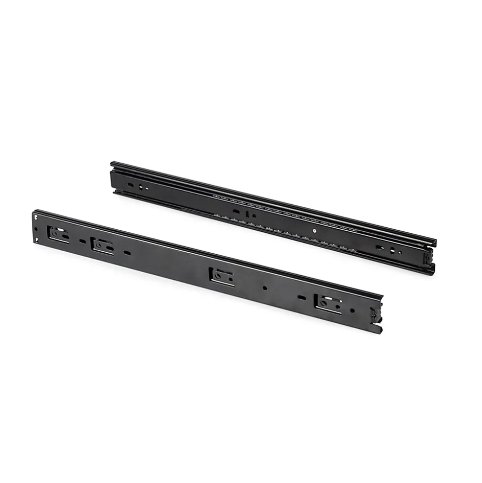 Emuca Lot de 5 jeux de Coulisses pour tiroirs, roulement à billes, hauteur 45mm, profondeur 450mm, sortie totale, Noir