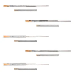 Emuca Lot de 5 jeux de Coulisses de tiroirs, roulement à billes, hauteur 45mm, profondeur 550mm, sortie totale, fermeture amortie,