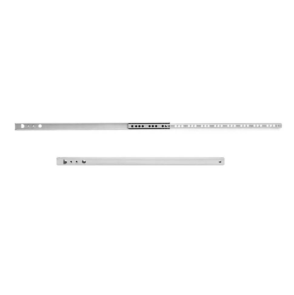 Emuca Lot de 5 jeux de coulisses de tiroir, roulement à billes, hauteur 17mm, profondeur 278mm, sortie partiel, Zingué