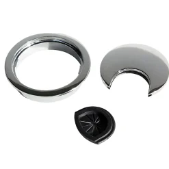 Emuca Lot de 7 passe-câbles circulaires, diamètre 80mm, à encastrer Zamak, Chromé,