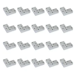 Emuca Lot de 20 pieds pour meuble Alumix 8, hauteur 12mm, Plastique, Peint en aluminium