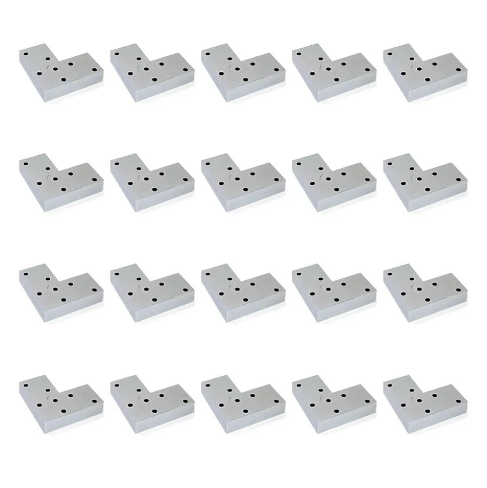Emuca Lot de 20 pieds pour meuble Alumix 8, hauteur 12mm, Plastique, Peint en aluminium