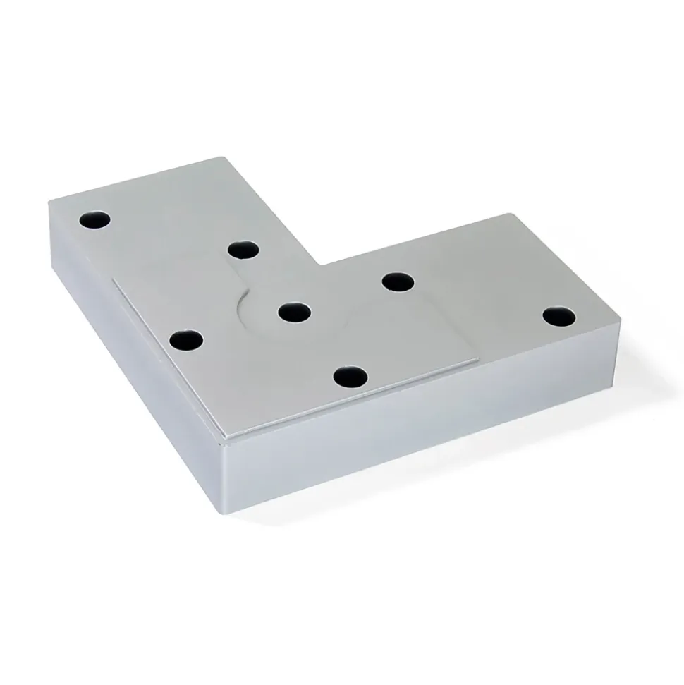 Emuca Lot de 20 pieds pour meuble Alumix 8, hauteur 12mm, Plastique, Peint en aluminium