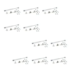Emuca Lot de 10 pistons pour portes Relevable H, 11kg, course 100mm, avec loquets, acier et plastique, gris métallisé