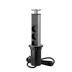 Emuca Multiconnecteur élevable Vertikal A+C, EU, Peint en aluminium, Plastique et Aluminium.