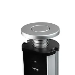 Emuca Multiconnecteur élevable Vertikal A+C, EU, Peint en aluminium, Plastique et Aluminium.