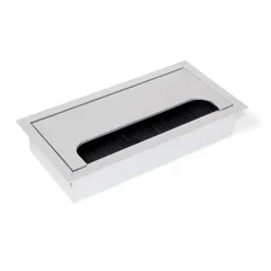 Emuca Passe-cables pour table Quadrum, rectangulaire, 159x80mm, à encastrer, Aluminium, anodisé mat