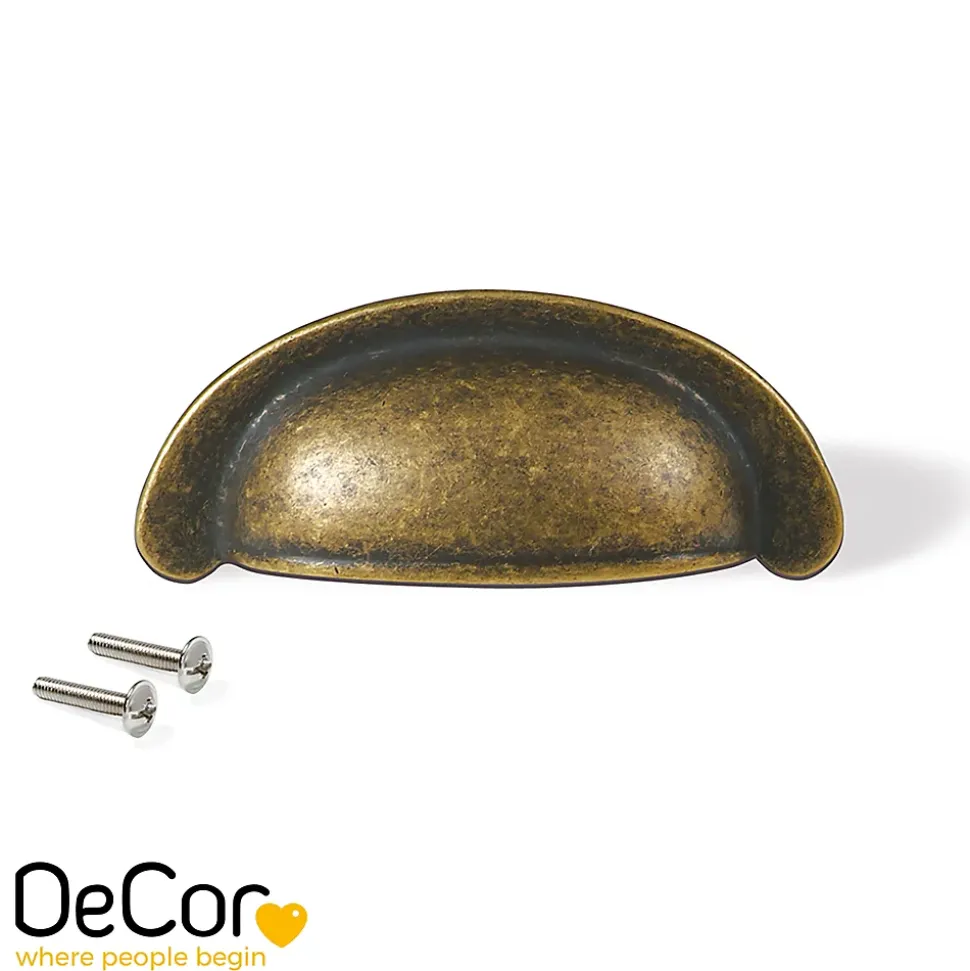 Emuca Poignée pour meubles Alberic, L77mm, entraxe 64mm, Zamak, Bronze