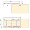 Emuca Rails de table coulissante Twice Top, Aluminium, Anodisé mat