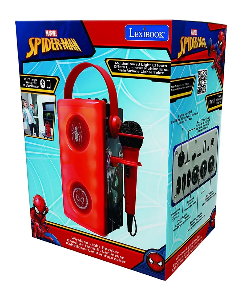 Enceinte Bluetooth lumineuse avec micro Spiderman