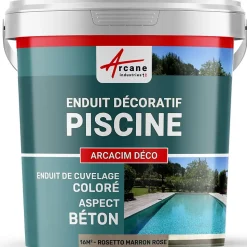ENDUIT DE CUVELAGE PISCINE FINITION BETON CIRE - ARCACIM DECO Rosetto Marron Rose - 16 m² - ARCANE INDUSTRIES
