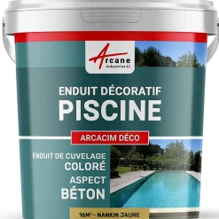 ENDUIT DE CUVELAGE PISCINE FINITION BETON CIRE - ARCACIM DECO Nankin Jaune - 16 m² - ARCANE INDUSTRIES