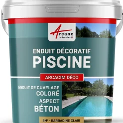ENDUIT DE CUVELAGE PISCINE FINITION BETON CIRE - ARCACIM DECO Barbadine Clair - 8 m² - ARCANE INDUSTRIES