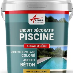ENDUIT DE CUVELAGE PISCINE FINITION BETON CIRE - ARCACIM DECO Cédrat Jaune - 16 m² - ARCANE INDUSTRIES