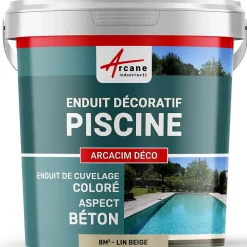 ENDUIT DE CUVELAGE PISCINE FINITION BETON CIRE - ARCACIM DECO Lin Beige - 8 m² - ARCANE INDUSTRIES