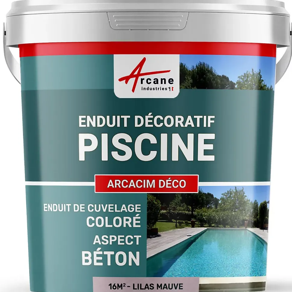 ENDUIT DE CUVELAGE PISCINE FINITION BETON CIRE - ARCACIM DECO Lilas Mauve - 16 m² - ARCANE INDUSTRIES