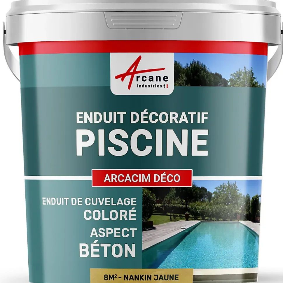 ENDUIT DE CUVELAGE PISCINE FINITION BETON CIRE - ARCACIM DECO Nankin Jaune - 8 m² - ARCANE INDUSTRIES