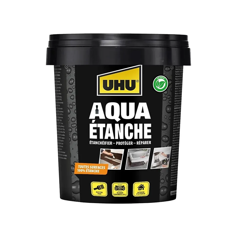 Enduit d'étanchéité noir UHU Aqua étanche pot de 750 ml