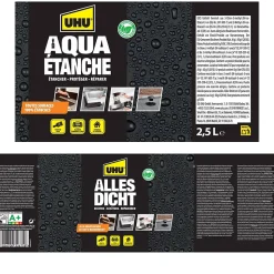 Enduit d'étanchéité noir UHU Aqua étanche, seau de 2,5L
