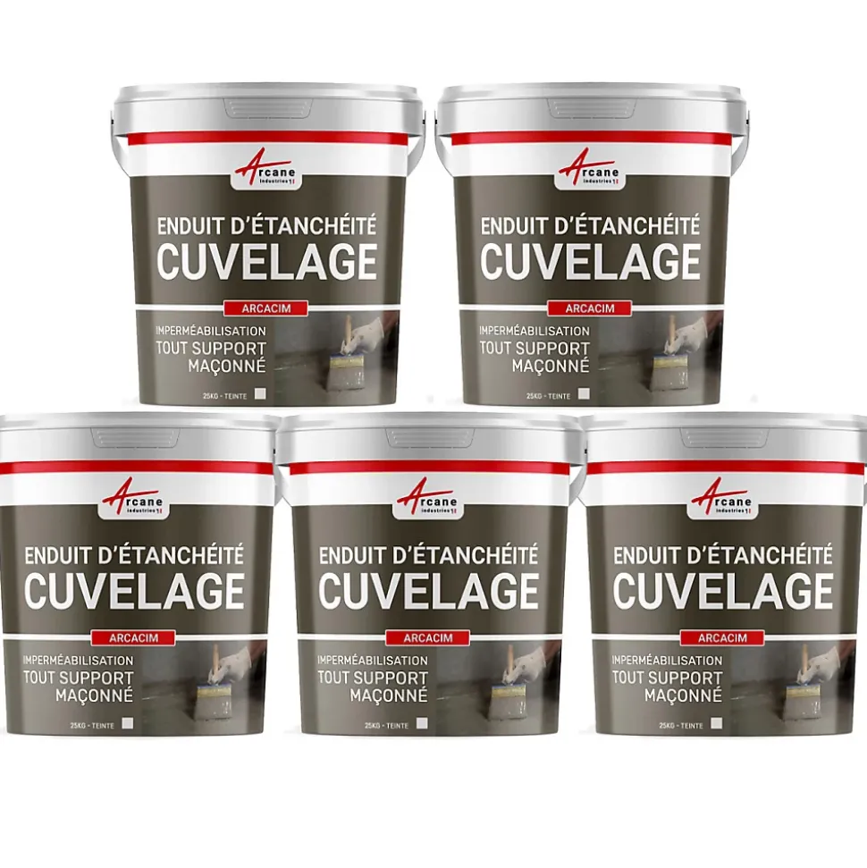 Enduit Hydrofuge pour support maçonné - ARCACIM Blanc - Offre Spéciale : 5 x 25 Kg - ARCANE INDUSTRIES