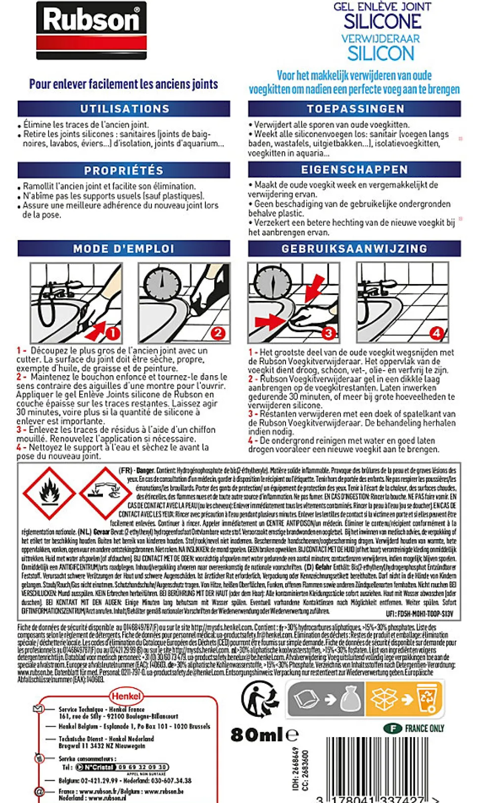 Enlève joints Rubson Easy Service tube 80ml