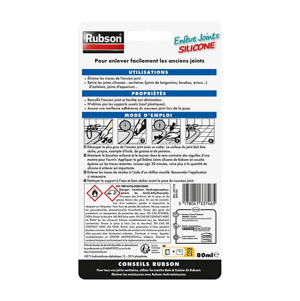 Enlève joints salle de bain Rubson 80ml