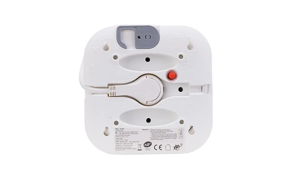 Enrouleur 3 prises + 2 USB-A/C - Zenitech