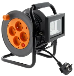 Enrouleur 4 prises + projecteur LED 15m Zenitech