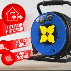 Enrouleur 4 prises-h07rn-3g2.5MM²-40M -I-watts Pro