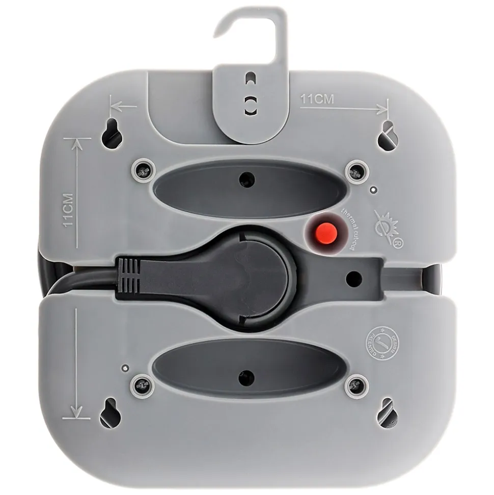Enrouleur 3 x 2P+T + 2x USB - 7m - gris - Zenitech