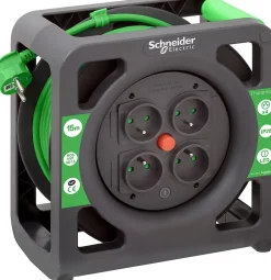 Enrouleur compact 15m 4 prises 2P+T IP20 - Schneider