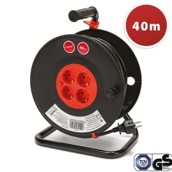 Enrouleur de câble DIY 4 prises Schuko standards, câble H05VV-F3G1.5MM2, 40M ,CE
