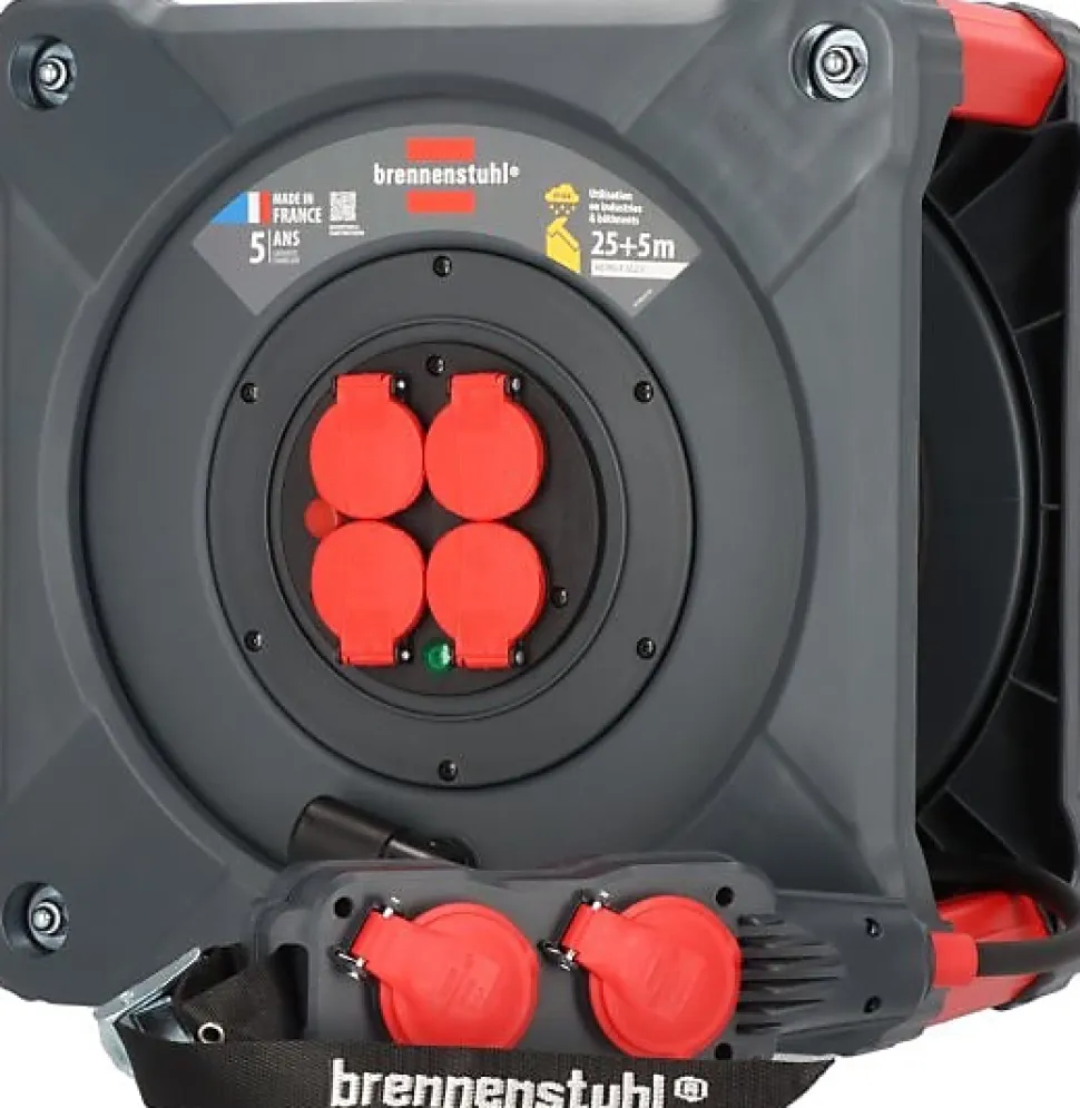 Enrouleur de câble KC 2201 4+4 Professional, 25+5m H07RN-F 3G2,5, 8x16A IP44 Brennenstuhl