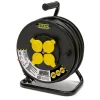 Enrouleur de câble électrique professionnel, 4 prises et fiche Schuko, H07RN-F3G1.5MM2, 25M , GS (TUV), IP44.