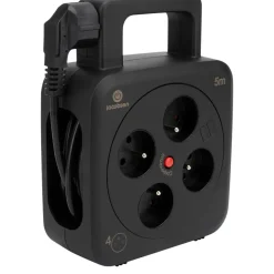 Enrouleur de câble électrique Jacobsen 4 prises 5m noir