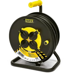 Enrouleur de câble électrique professionnel, 4 prises et fiche Schuko, H07RN-F3G2.5MM2, 40M , GS (TUV), IP44.