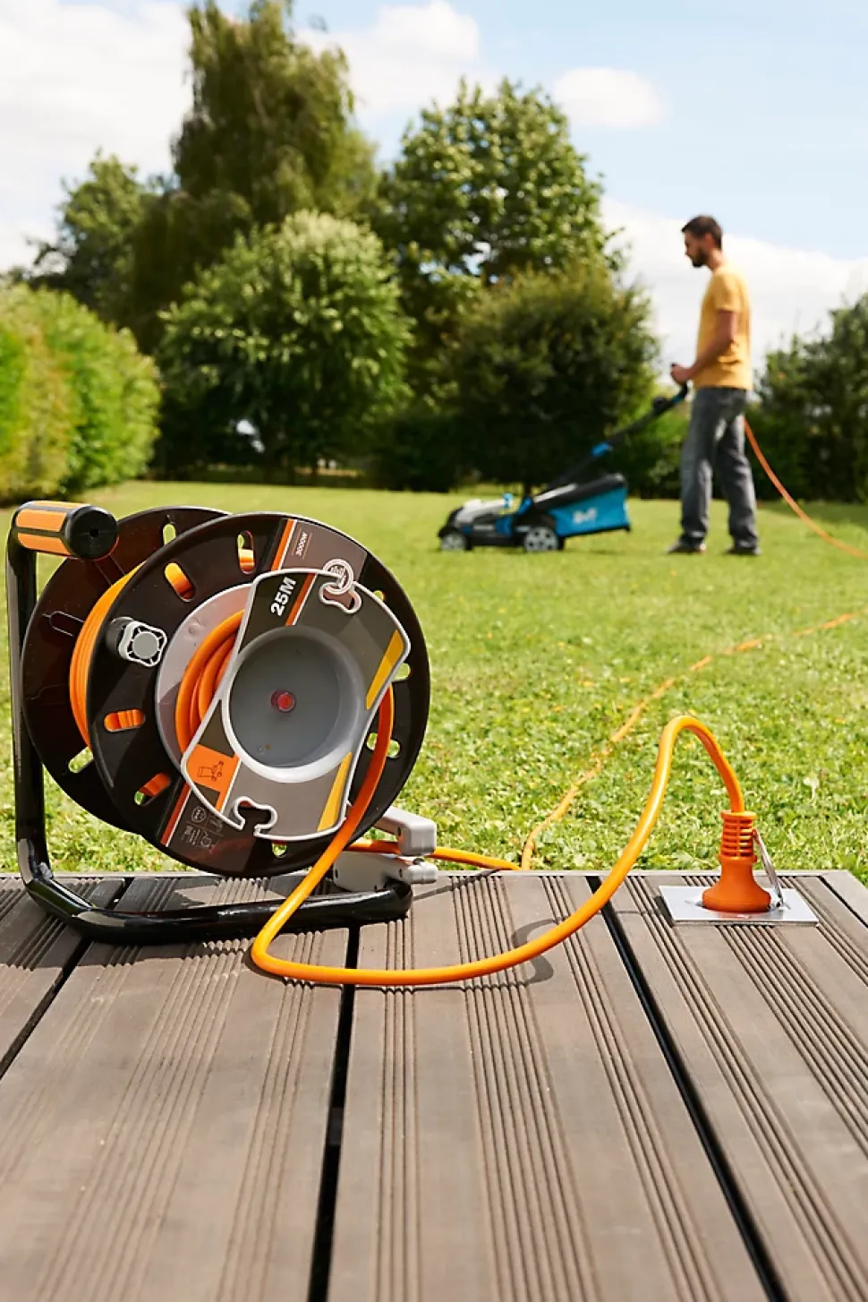 Enrouleur de jardin Diall 47/3M H05VVF 3G1 5mm²