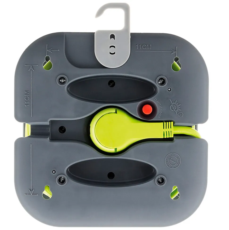 Enrouleur domestique 4 x 2P+T - 7m - vert Zenitech