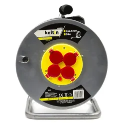 Enrouleur électrique 4 prises 16 A - IP20 - câble H05VV-F 3G 2,5 mm² 50 m