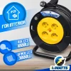 Enrouleur électrique 25m - 4 prises, Protection Enfant, Câble H05VV-F 3G1.5mm²