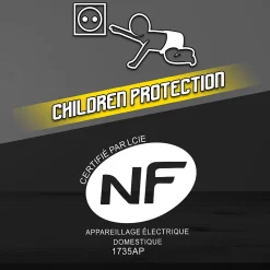 Enrouleur électrique 25m - 4 prises, Protection Enfant, Câble H05VV-F 3G1.5mm²