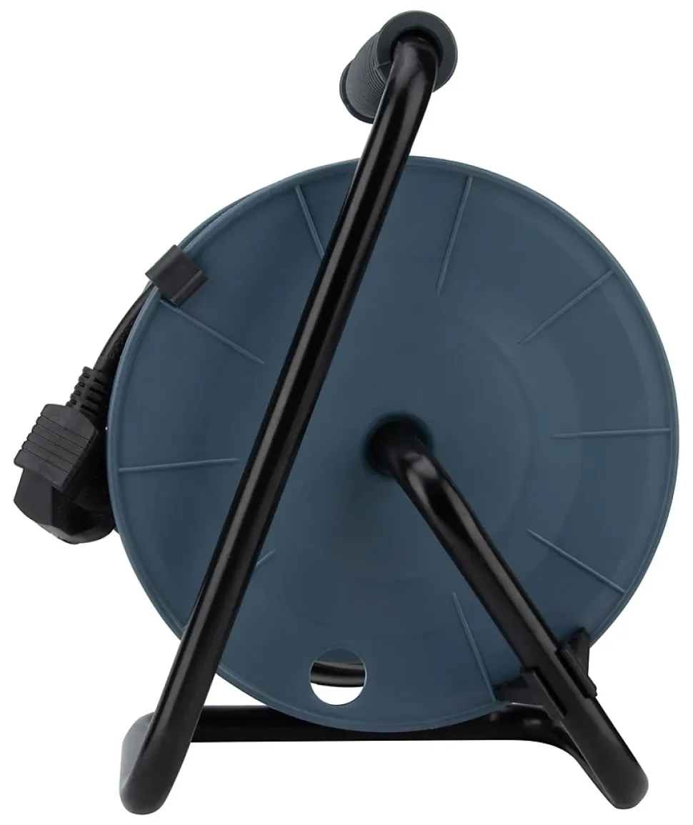 Enrouleur 12m 3 prises + 2USB - gris - Zenitech